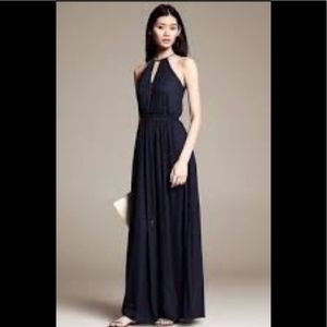 Banana Republic Navy Knit Patio Maxi Dress Petite
